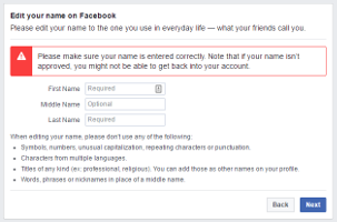 #Facebook wants me to use the name people call me, but when I enter Boz Profit they say it’s not acceptable. Morons.